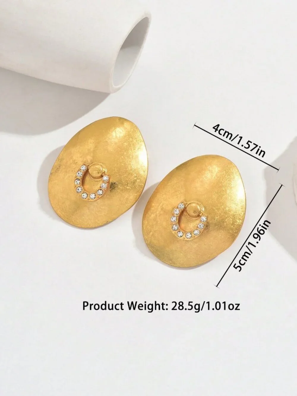 gold Women's maximalist Asymmetrical Circle Geometric Earrings
